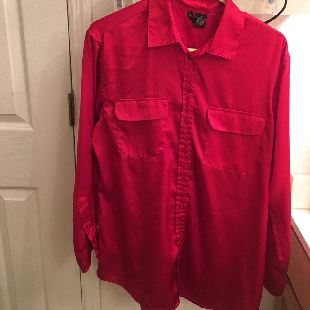 New Options long sleeve burgundy blouse