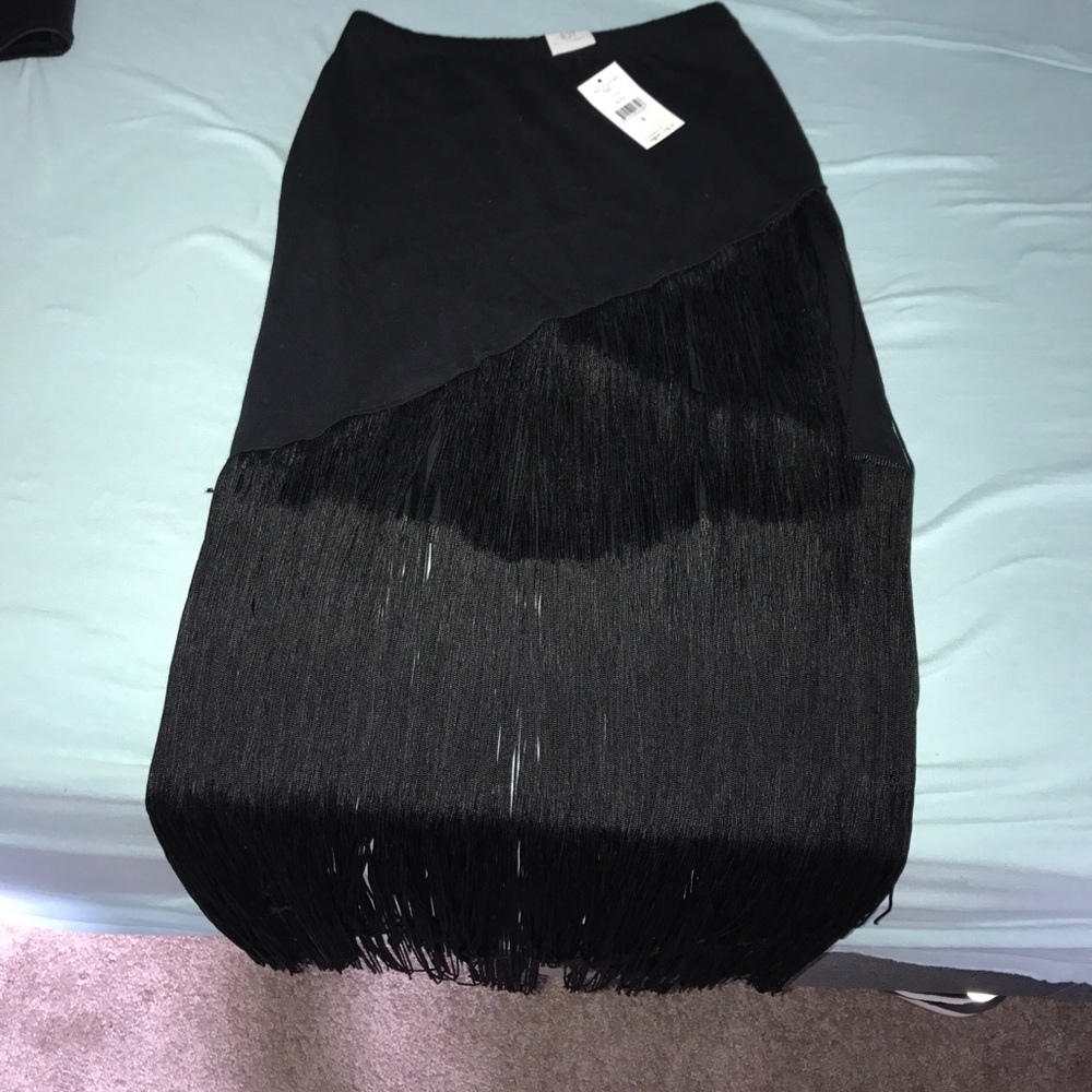 Black fringe skirt