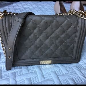 BCBG tan quilted shoulder bag