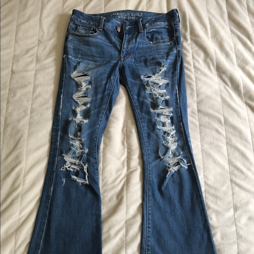 American Eagle Distressed Boho Artist Jeans