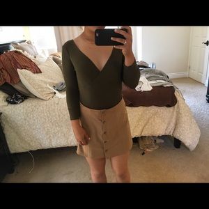 Forest green body suit