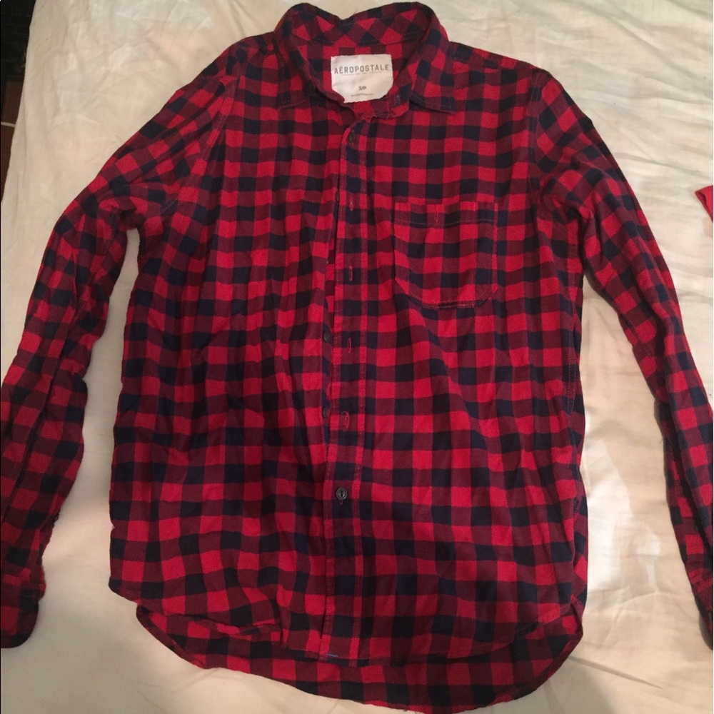 Navy and red flannel