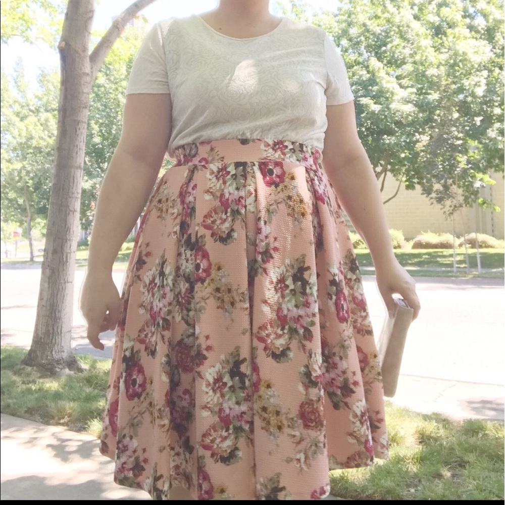 Pink Floral Skirt