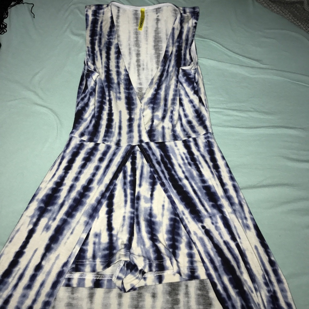 Jumper with shorts and long skirt attached