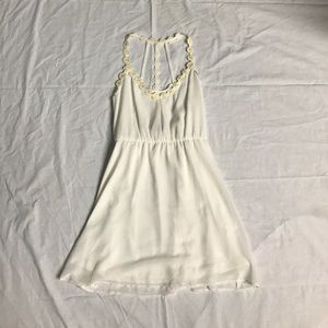 Maude white strappy dress with daisy detailing M