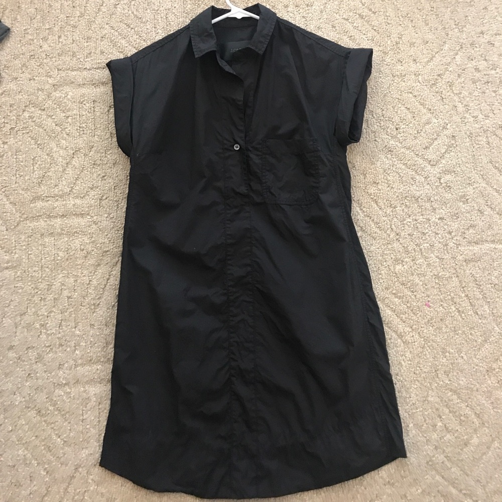 Jcrew black cotton shirt dress