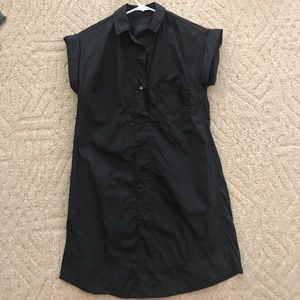 Jcrew black cotton shirt dress