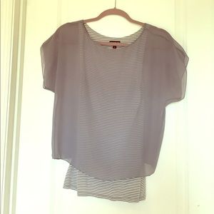 Tank top and sheer shirt attached