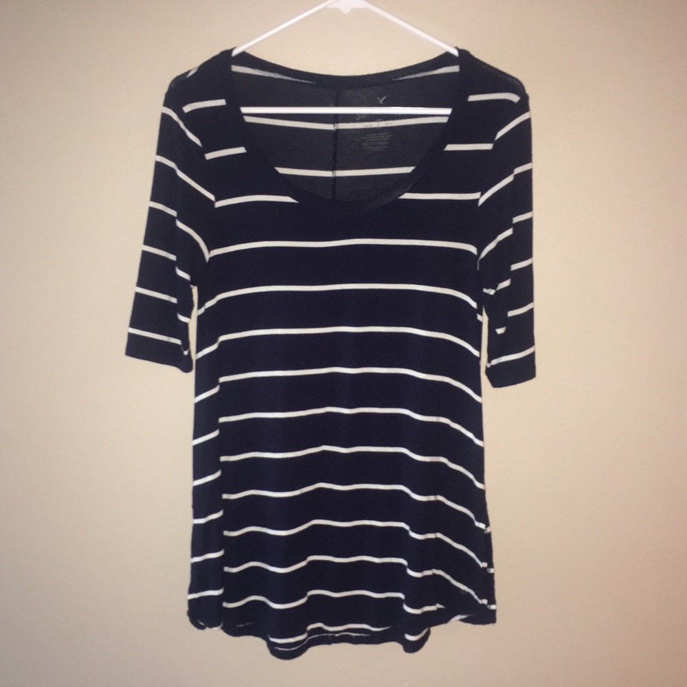 American Eagle✨ Striped 3/4 Sleeve Top