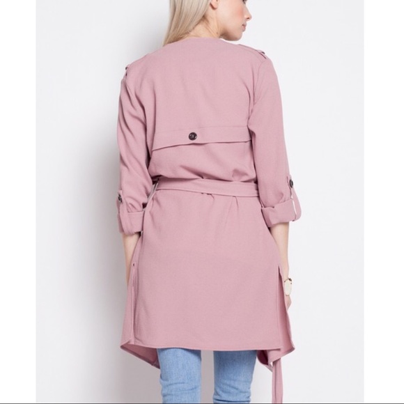 LUPE Light Trench Coat - DEEP BLUSH - Picture 3 of 3