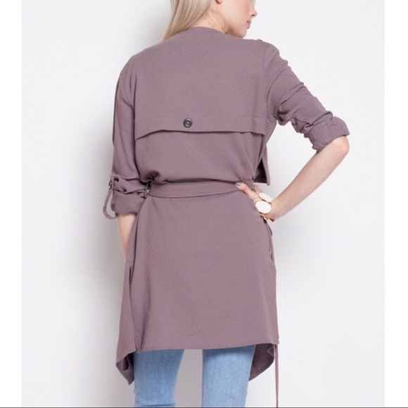 LUPE Light Trench Coat - PLUM - Picture 3 of 4