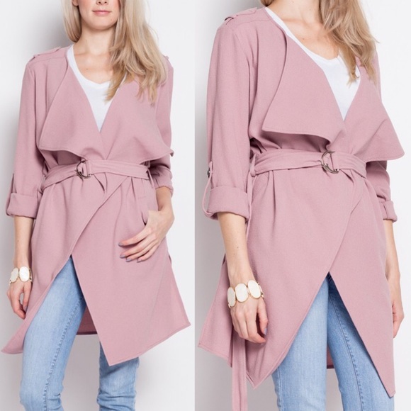 LUPE Light Trench Coat - PLUM - Picture 4 of 4