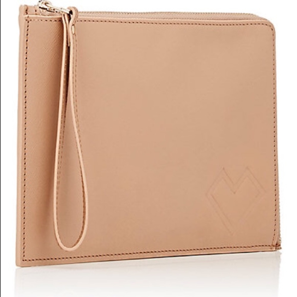 NWT Barneys New York Tan Leather Wristlet - Picture 2 of 8