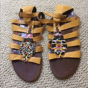 Nine West beaded leather sandals