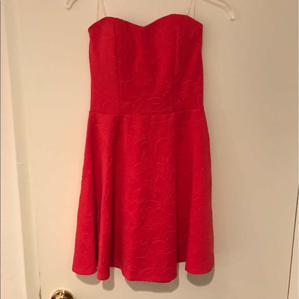 Strapless red dress!