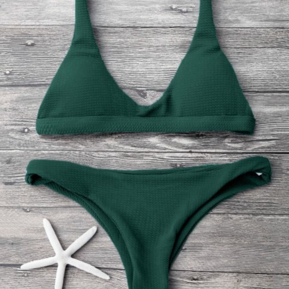 Two piece green bikini set