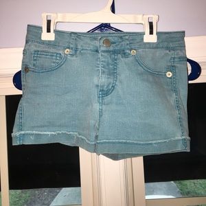 Teal denim shorts #4