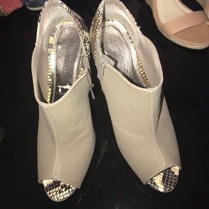dollhouse brand snakeskin heels