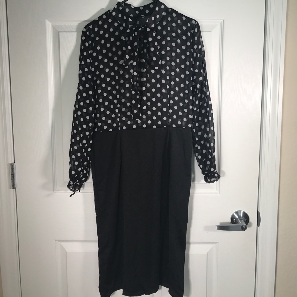 Polka dot pencil dress