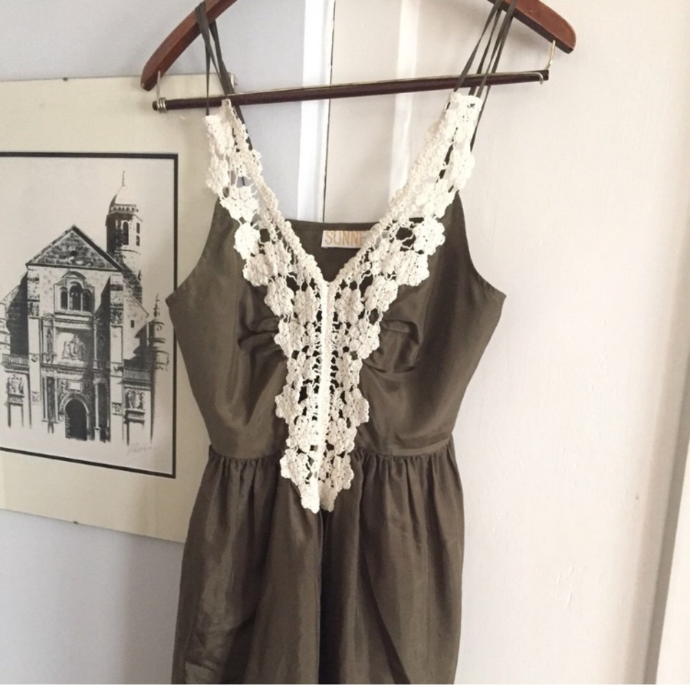 Olive Green Silk Tunic