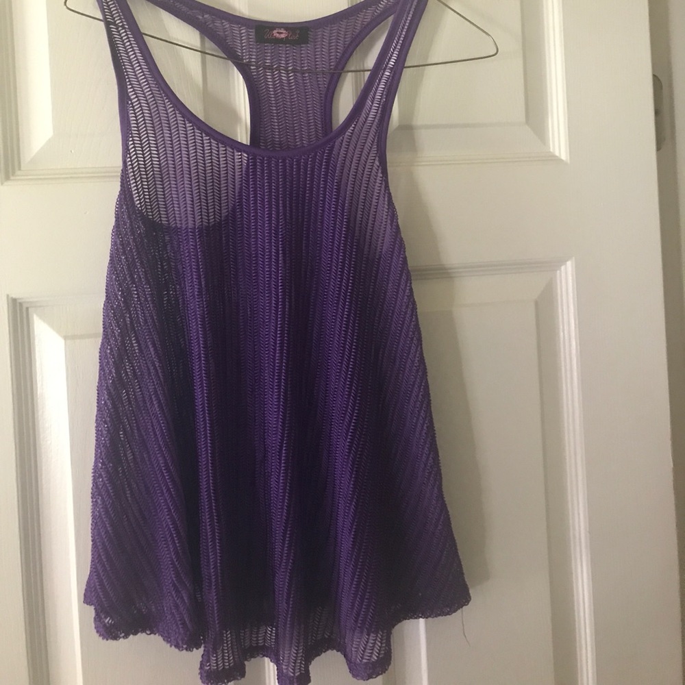 Purple see thru tank top