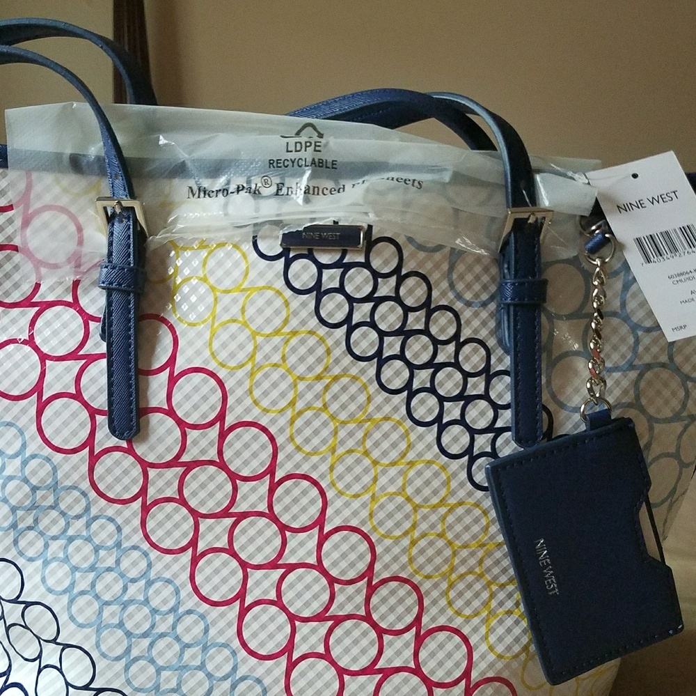 New Purse blue,white and yellow. Blue handle!