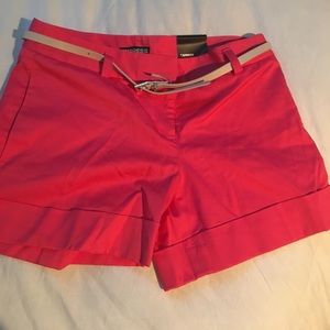 Express Pink Shorts with removable belt NWT