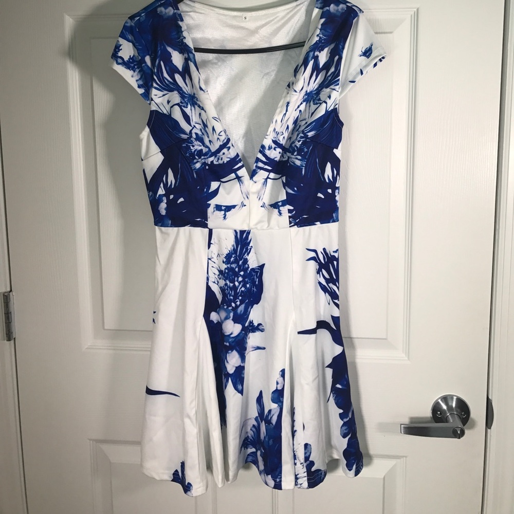 Blue and white sundress
