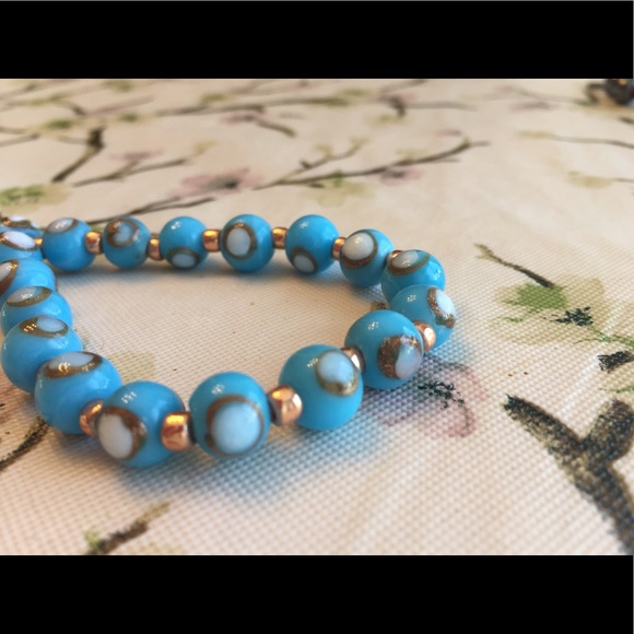 Light blue beaded power bracelet - Picture 2 of 3