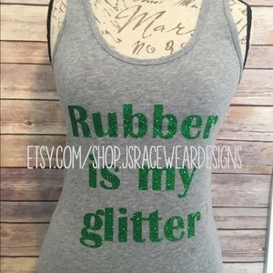 Rubber is my glitter scoop tank NWOT