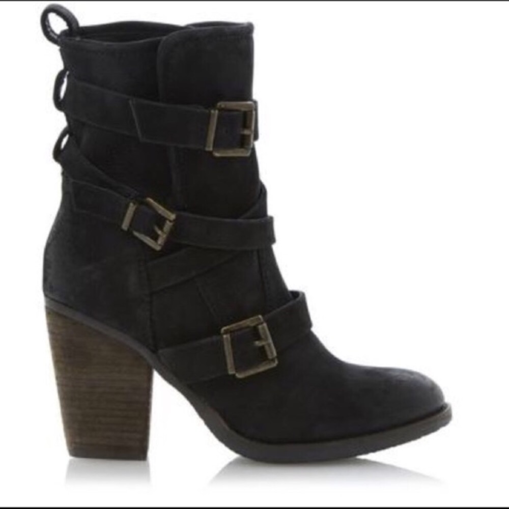 Steve Madden Heeled Booties Black Leather