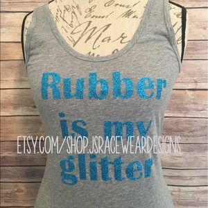 Rubber is my Glitter gray scoop neck tank NWOT