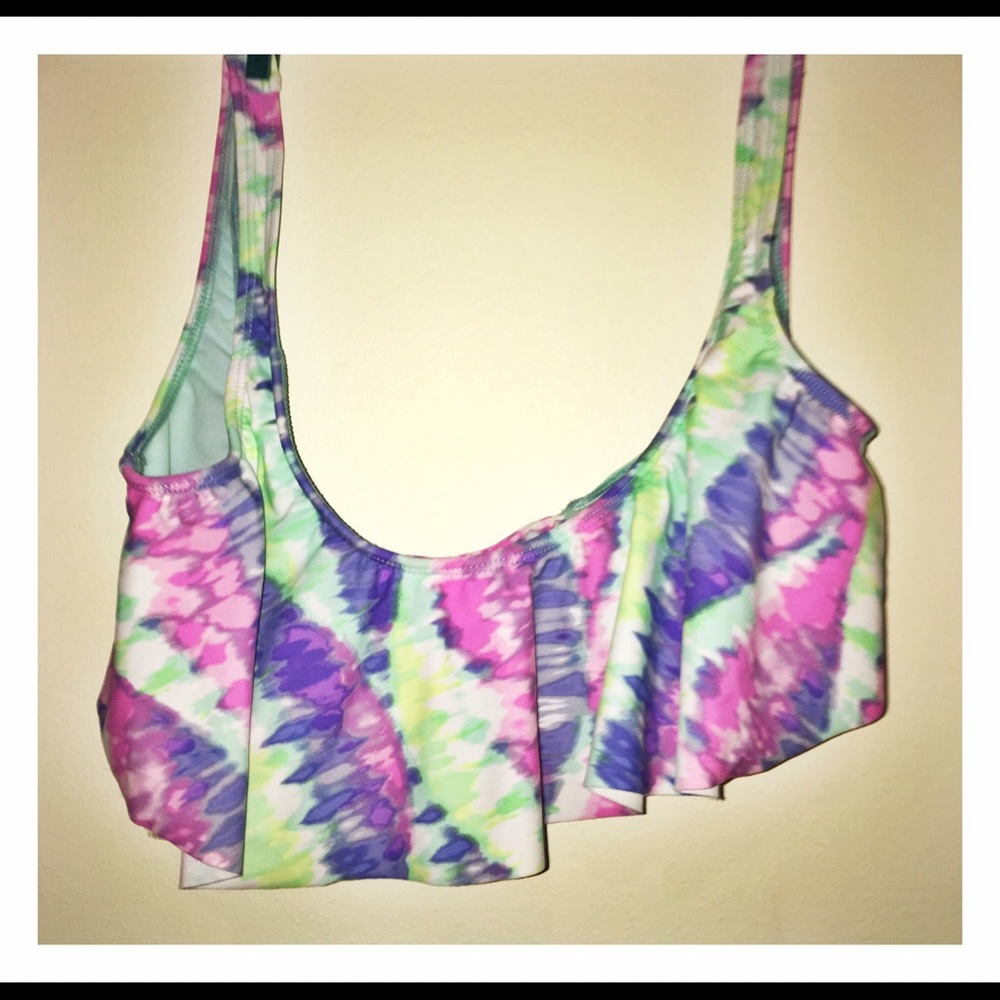 Tie-dye cloth draped bikini top