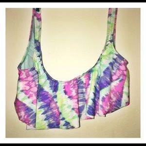 Tie-dye cloth draped bikini top