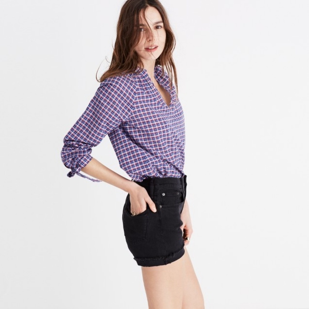 NWT Madewell 
tie-sleeve popover top