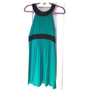 Comfortable teal and black dress