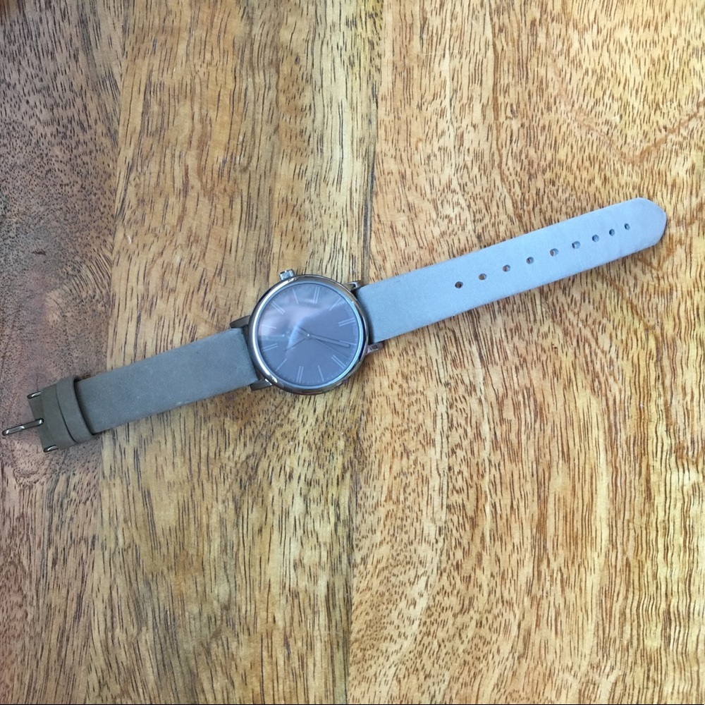 Gray suede watch