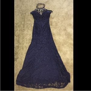 Navy Blue Lace Dress