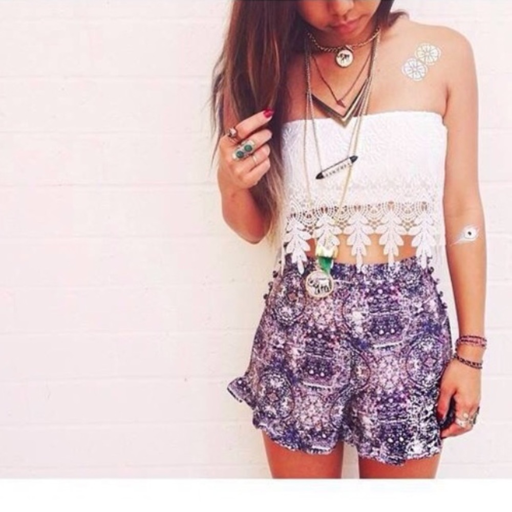 LF Paper Heart Crochet Tube Top - XS (aus-6)