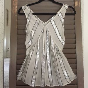 Light, airy blouse, with metallic striping.