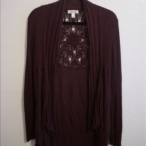 Brown Lace Cardigan