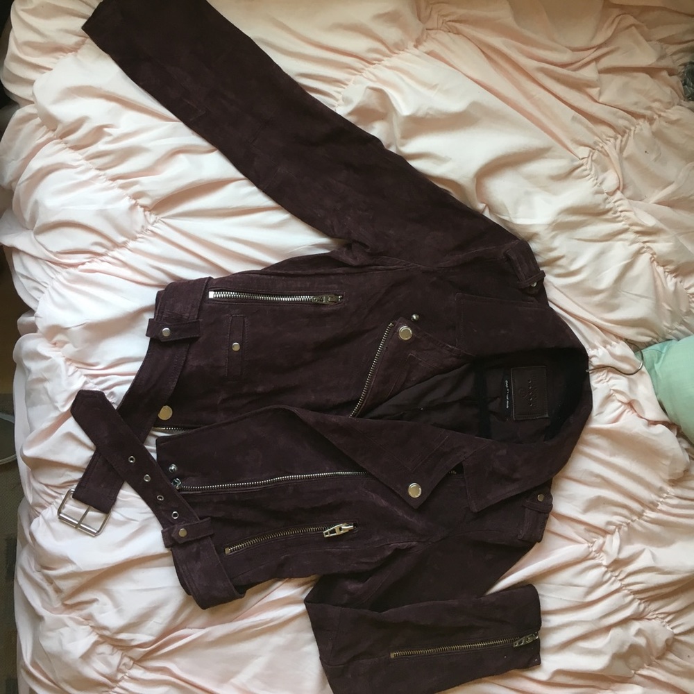 Burgundy suede jacket