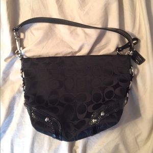 Medium shoulder coach bag with matching wristlet