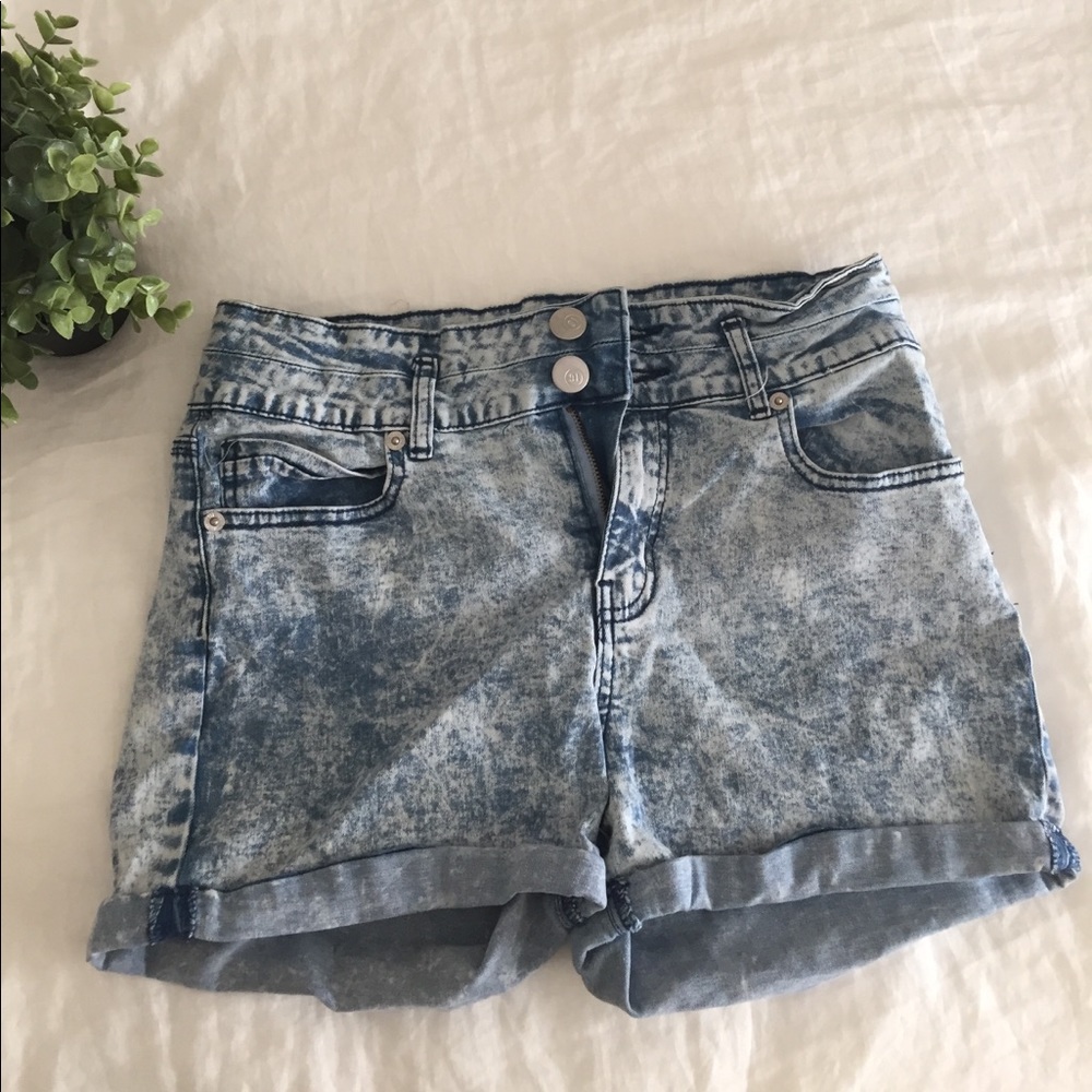 Acid Wash High Waisted Jean Shorts