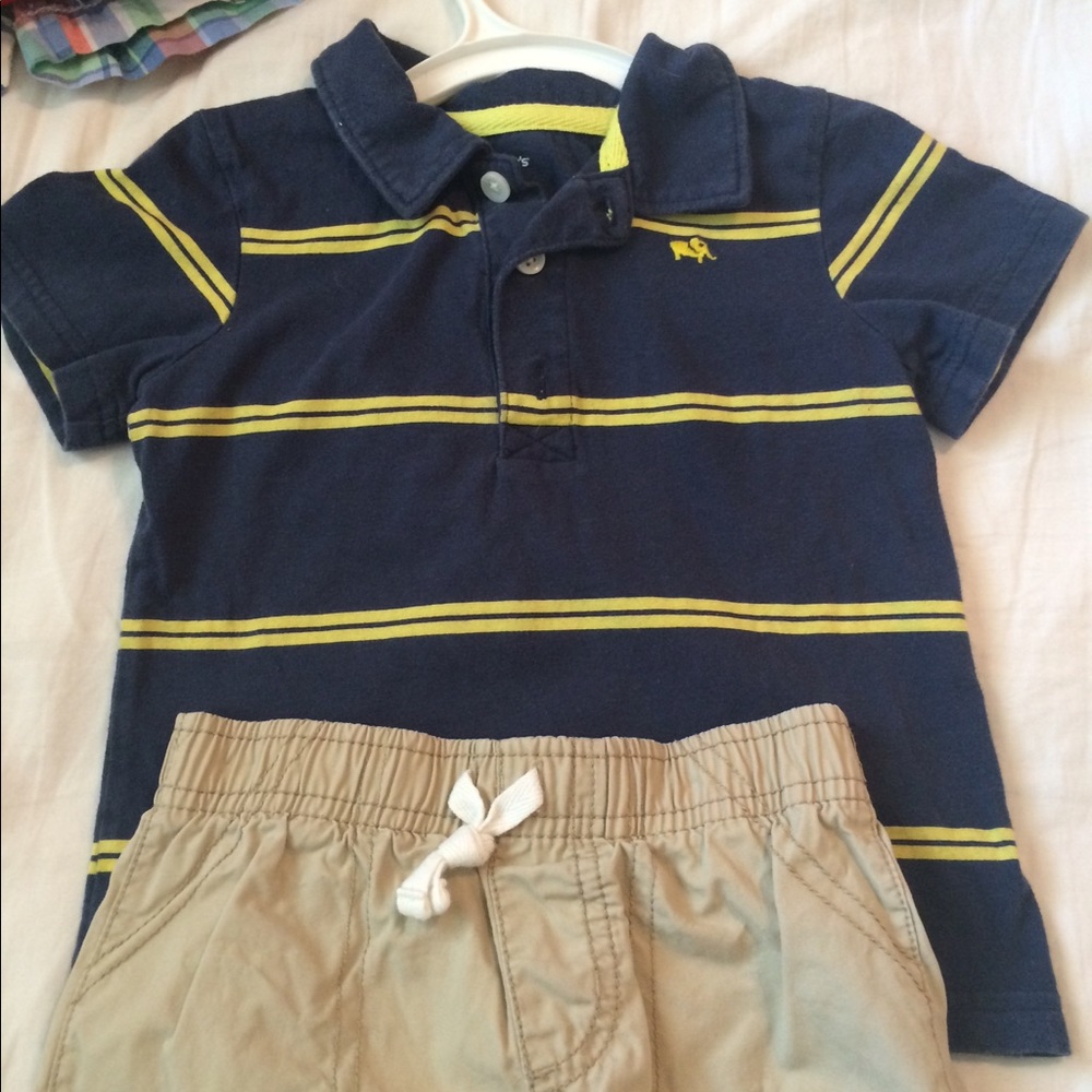 Carters toddler boys polo shirt and shorts set