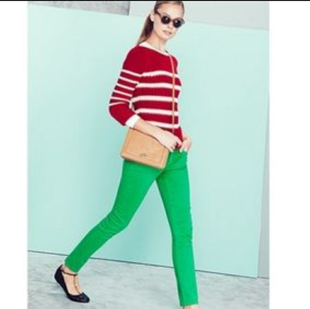 J.Crew Green Matchstick jean in garment-dyed denim