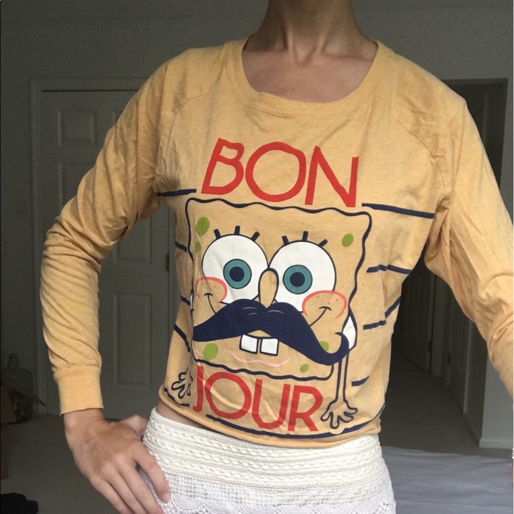 Bon Jour Spongebob crop top
