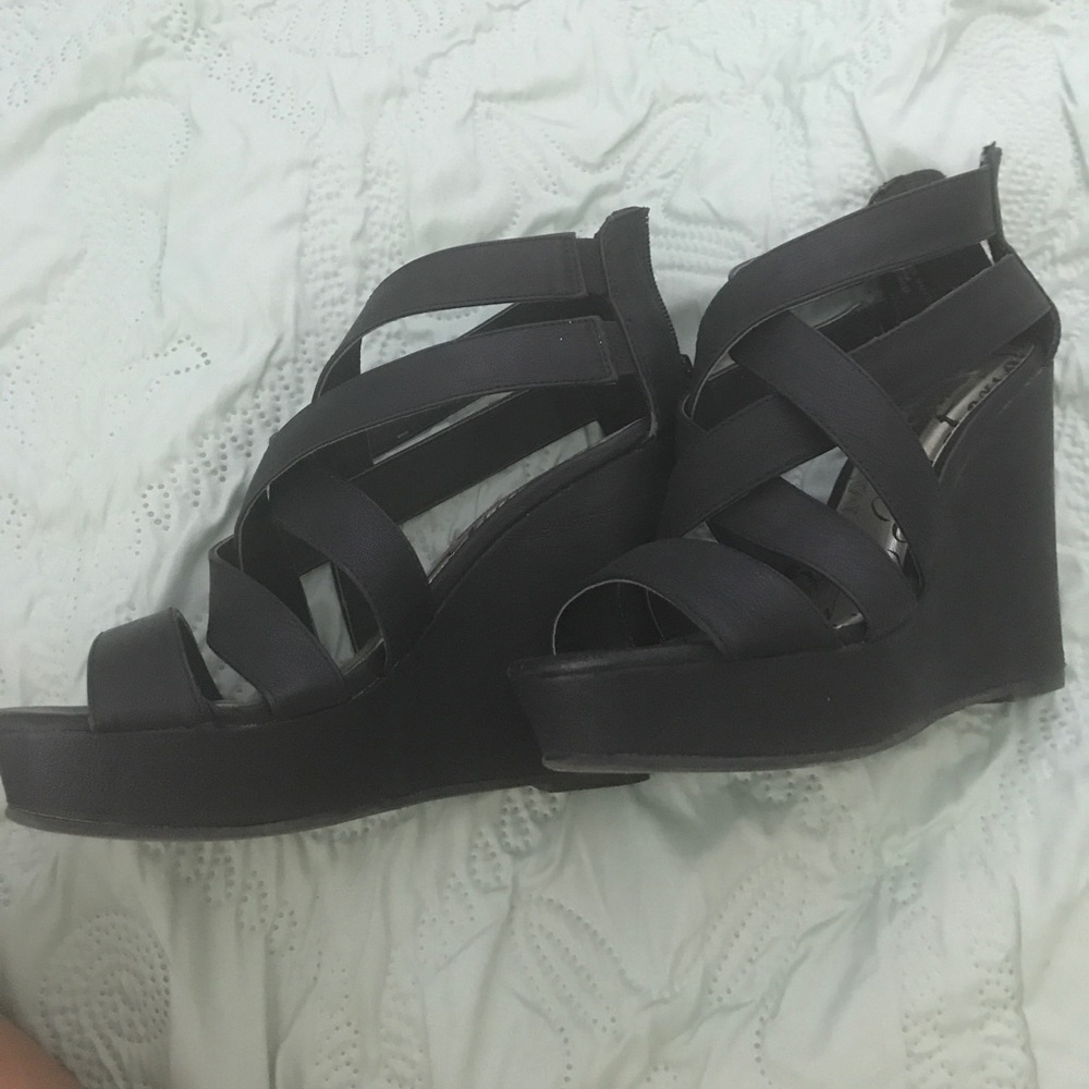 Black wedges. Worn once