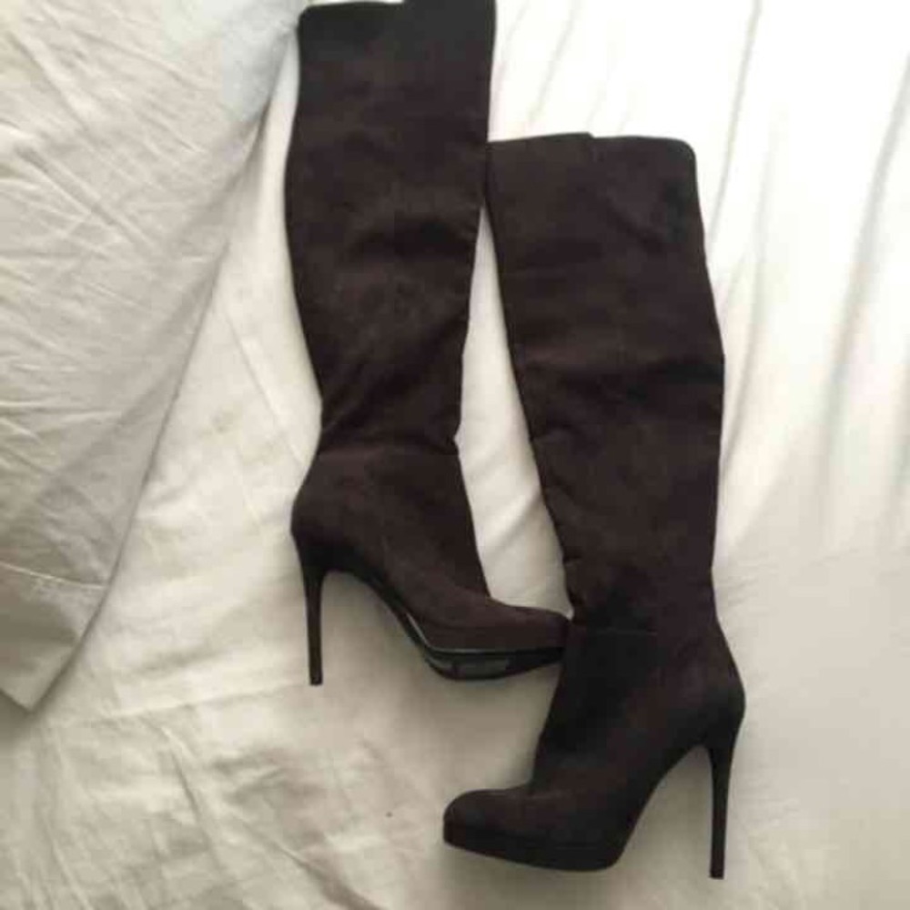 Thigh high boot heels