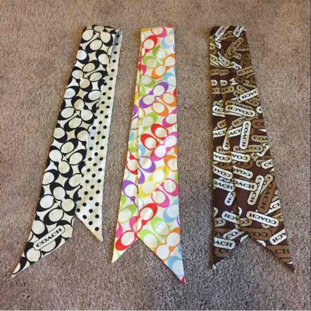 Three Coach scarves